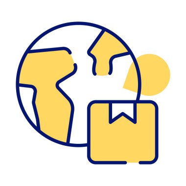 Dünya çapında dağıtım simgesi tasarımı, küresel dağıtımın düzenlenebilir vektörü