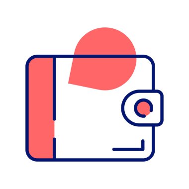 Vector of cash wallet, icon of wallet having currency in editable style