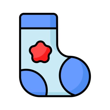 Moda tarzında eşsiz bir çorap simgesi, beyaz arkaplanda izole