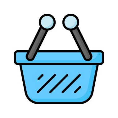 A vector of shopping basket, editable style, a customizable vector of shopping basket