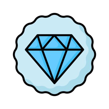 Diamond inside badge showing concept of best quality vector design, premium quality icon