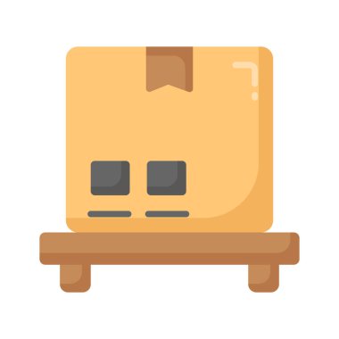 Box on a pallet, vector of logistics collection, cargo box pallet icon