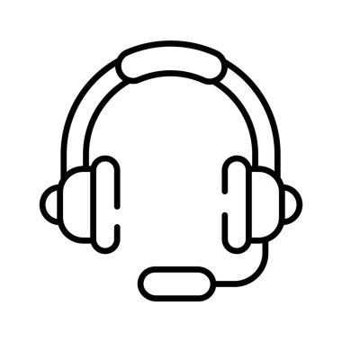 Headphones with microphone. Headset listen to music, realistic concept