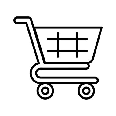 Alışveriş arabası simgesi modada, düzenlenebilir vektör