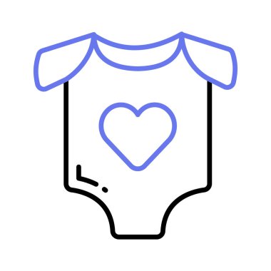 Icon of baby romper in modern style, baby dress vector design