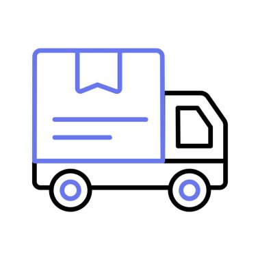 Modern tasarım tarzında kargo kamyonunun son moda vektörü