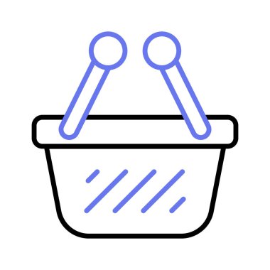 A vector of shopping basket, editable style, a customizable vector of shopping basket