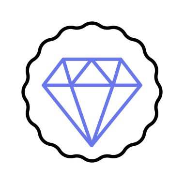 Diamond inside badge showing concept of best quality vector design, premium quality icon