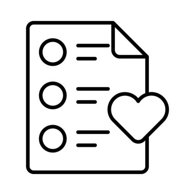 Paper with heath denoting concept icon of wishlist, ready for premium download