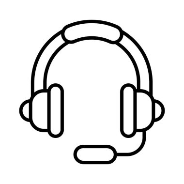 Headphones with microphone. Headset listen to music, realistic concept