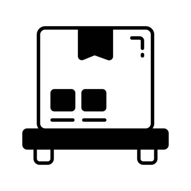 Box on a pallet, vector of logistics collection, cargo box pallet icon