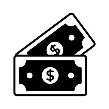 Modern tarzda bir kağıt para ikonu, banknotların iyi tasarlanmış vektörü