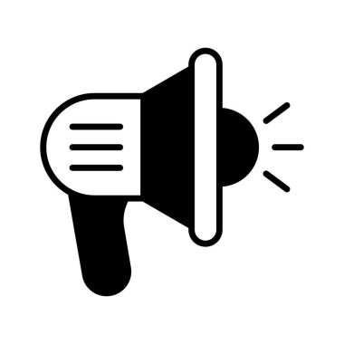 Bu güzel tasarlanmış megafon simgesini düzenlenebilir şekilde tut, hoparlörün kişiselleştirilebilir bir vektörü.