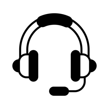 Headphones with microphone. Headset listen to music, realistic concept