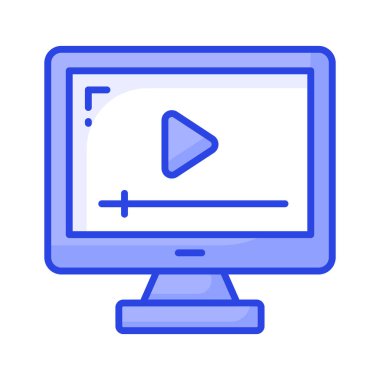 Online computer video vector design, ready to use in websites and mobile apps