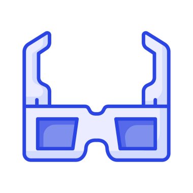 3D gözlüklerin bu özenle tasarlanmış simgesini modern tarzda, simge kullanmaya hazır olarak işaretleyin