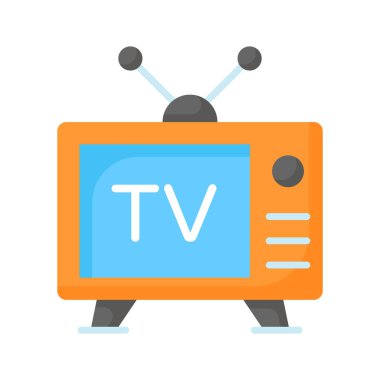 Televizyonun modern vektörü, düzenlenebilir biçimdeki klasik televizyon simgesi