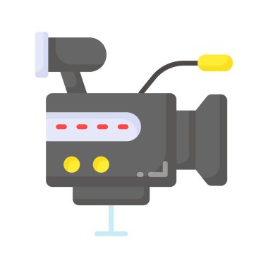 Moda tarzında Retro film kamera vektör tasarımı, profesyonel video kamera tasarımı