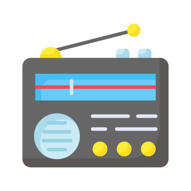 Bu güzel radyo ikonunu, eski yayın cihazını tutun.