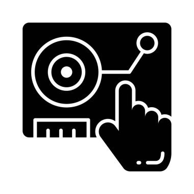 Vinil kayıt vektör tasarımı, müzik diskinin modern tarzda simgesi