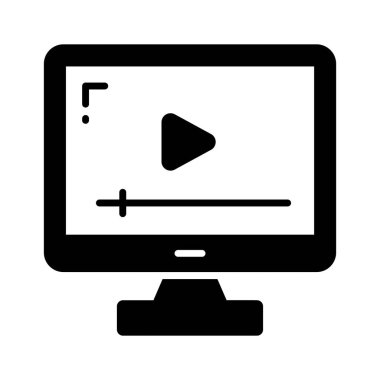 Online computer video vector design, ready to use in websites and mobile apps