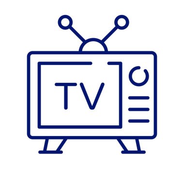 Televizyonun modern vektörü, düzenlenebilir biçimdeki klasik televizyon simgesi