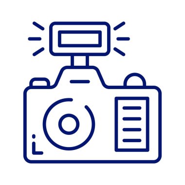 Fotoğraf makinesi lensli ve konsept fotoğrafçılık simgesini moda tarzında gösteren düğmeli fotoğraf makinesi