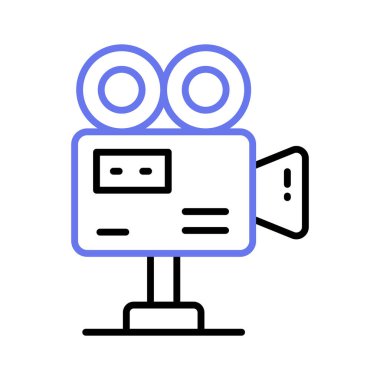 Moda tarzında Retro film kamera vektör tasarımı, profesyonel video kamera tasarımı