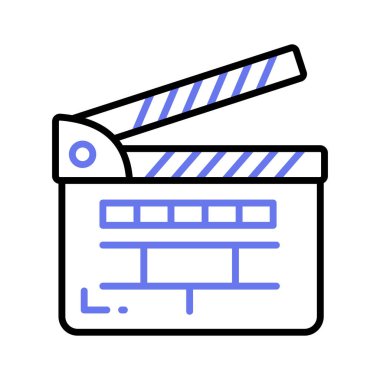 Film alkış tahtası, film yapma aygıtı simgesi modern tarzda, vektör kullanmaya hazır