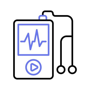 Modern tarzda müzik çalar simgesi, MP3 oynatıcının düzenlenebilir bir vektörü