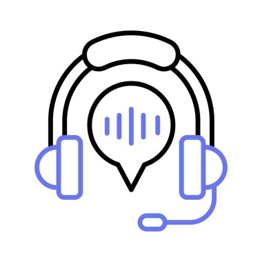 Audio music listening vector design, isolated on white background