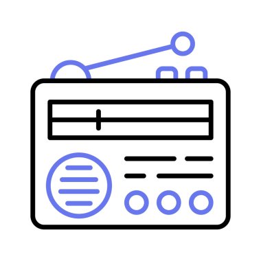 Bu güzel radyo ikonunu, eski yayın cihazını tutun.
