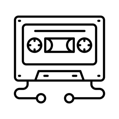 Modern tarzda bir kaset simgesi, çokluortam aygıt vektörü