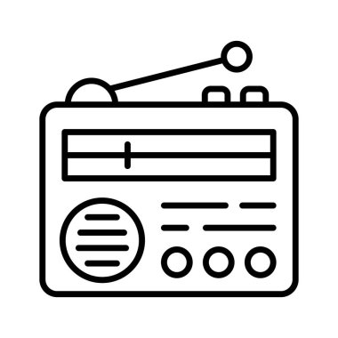 Bu güzel radyo ikonunu, eski yayın cihazını tutun.