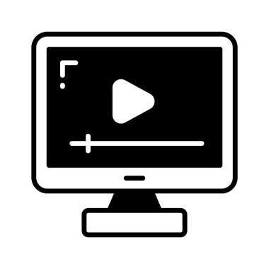 Online computer video vector design, ready to use in websites and mobile apps
