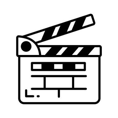 Film alkış tahtası, film yapma aygıtı simgesi modern tarzda, vektör kullanmaya hazır