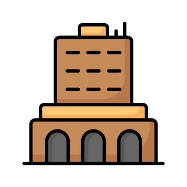 An amazing icon of commercial building, office building, apartment, isolated on white background