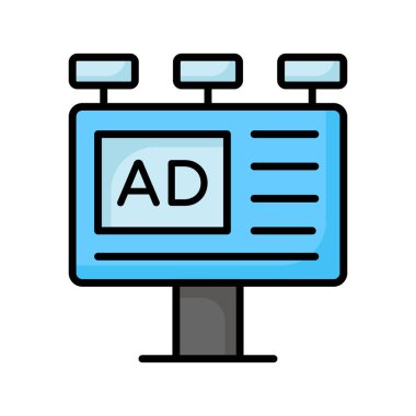 Grab this creatively crafted icon of advertisement board in trendy style