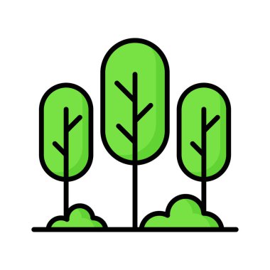 An icon of forest trees, modern vector of trees
