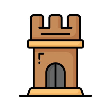 Icon of castle tower in trendy style, ready to use vector