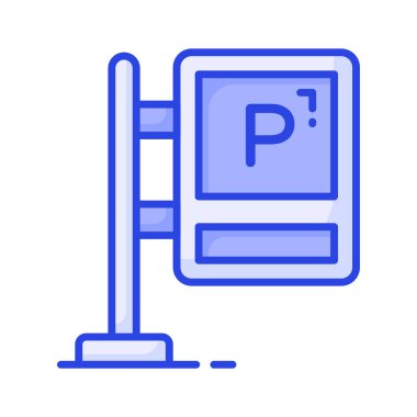 Parking board vector icon isolated on white background