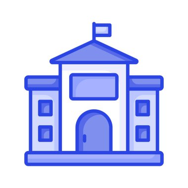 Get your hold on this amazing icon of school building, isolated on white background
