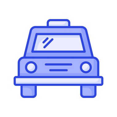 Moda tarzında bir taksi simgesi, yerel ulaşım otomobili