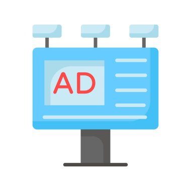 Grab this creatively crafted icon of advertisement board in trendy style