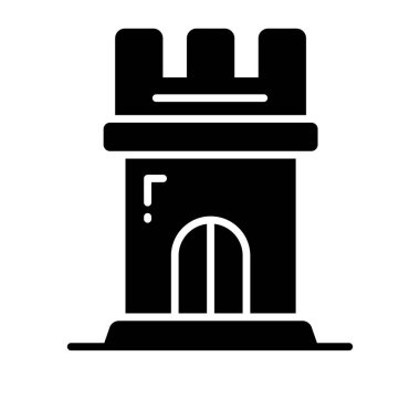 Icon of castle tower in trendy style, ready to use vector