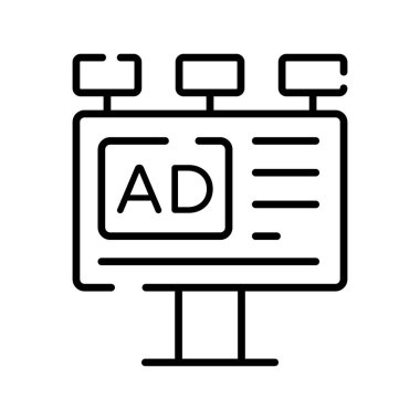 Grab this creatively crafted icon of advertisement board in trendy style