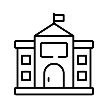 Get your hold on this amazing icon of school building, isolated on white background