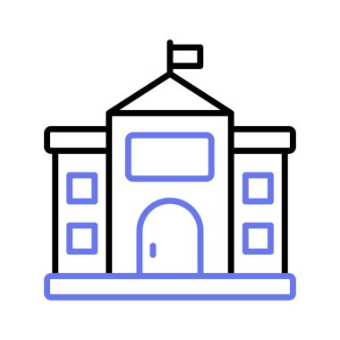 Get your hold on this amazing icon of school building, isolated on white background