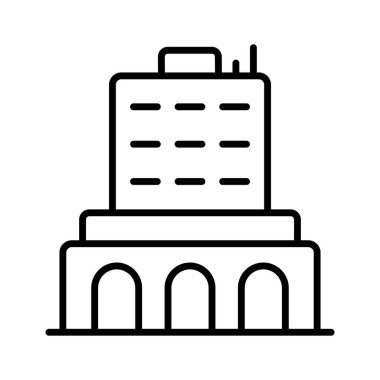 An amazing icon of commercial building, office building, apartment, isolated on white background