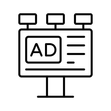 Grab this creatively crafted icon of advertisement board in trendy style
